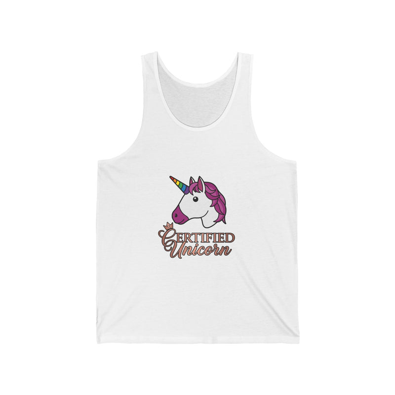 Certified Unicorn – White Tank Top | Subtle Lifestyle Signal | Elegant & Playful
