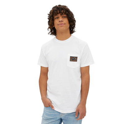 Pocket T-Shirt with Leather Patch Camera Design