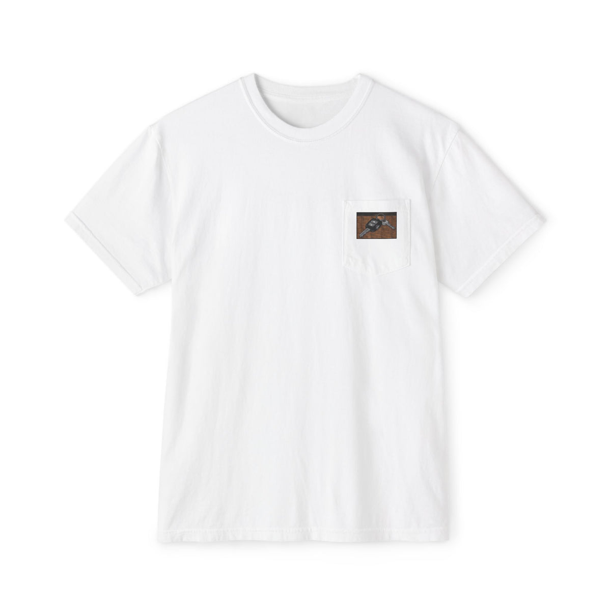 Pocket T-Shirt with Leather Patch Camera Design