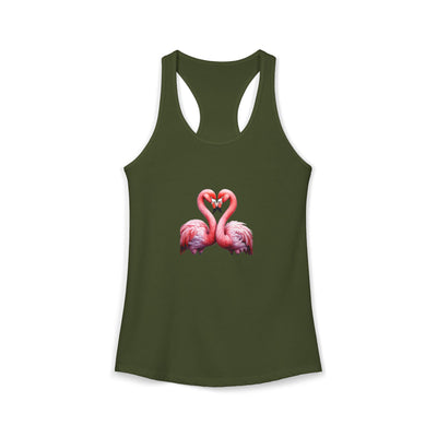 Women’s Flamingo Heart Tank Top | Pink Flamingo Tank | Subtle Lifestyle Tank | Elegant Flirty Summer Tank