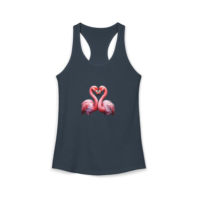 Women’s Flamingo Heart Tank Top | Pink Flamingo Tank | Subtle Lifestyle Tank | Elegant Flirty Summer Tank