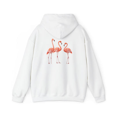 Unisex Three Flamingos Sweatshirt | Subtle Lifestyle Sweatshirt | Elegant Adult Humor Crewneck | Playful Lifestyle Apparel