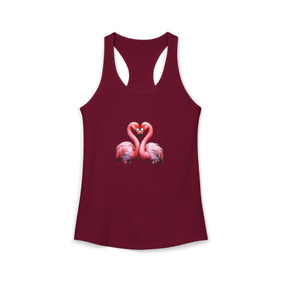Women’s Flamingo Heart Tank Top | Pink Flamingo Tank | Subtle Lifestyle Tank | Elegant Flirty Summer Tank