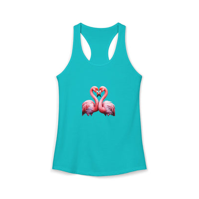Women’s Flamingo Heart Tank Top | Pink Flamingo Tank | Subtle Lifestyle Tank | Elegant Flirty Summer Tank