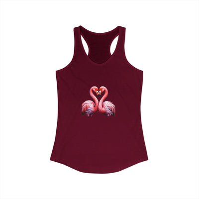 Women’s Flamingo Heart Tank Top | Pink Flamingo Tank | Subtle Lifestyle Tank | Elegant Flirty Summer Tank