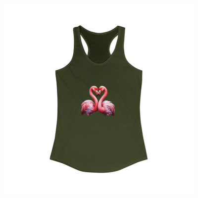 Women’s Flamingo Heart Tank Top | Pink Flamingo Tank | Subtle Lifestyle Tank | Elegant Flirty Summer Tank