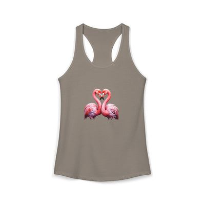Women’s Flamingo Heart Tank Top | Pink Flamingo Tank | Subtle Lifestyle Tank | Elegant Flirty Summer Tank