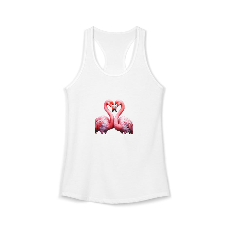 Women’s Flamingo Heart Tank Top | Pink Flamingo Tank | Subtle Lifestyle Tank | Elegant Flirty Summer Tank